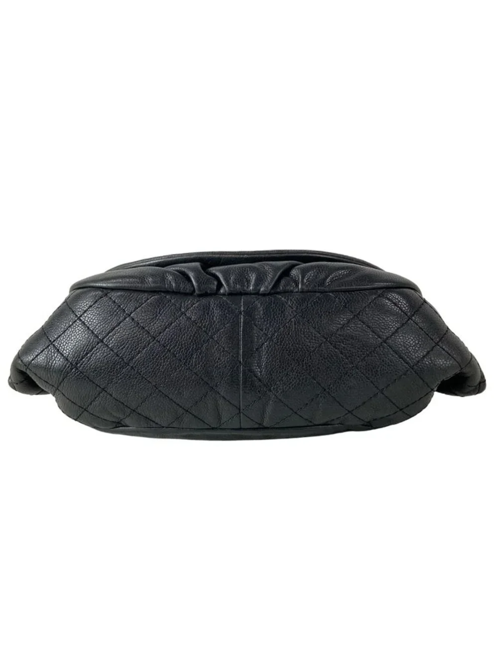 Chanel Shoulder Bag Half Moon Black CC Logo Chain Silver